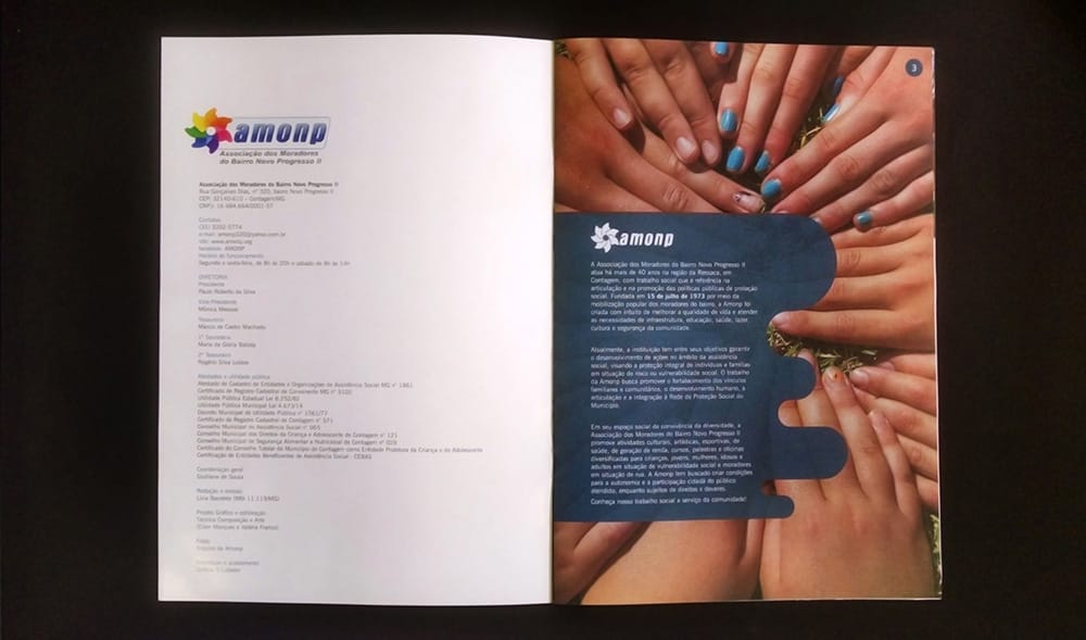 Projeto gráfico criado pela Técnica Comunicação e Arte — peça 2