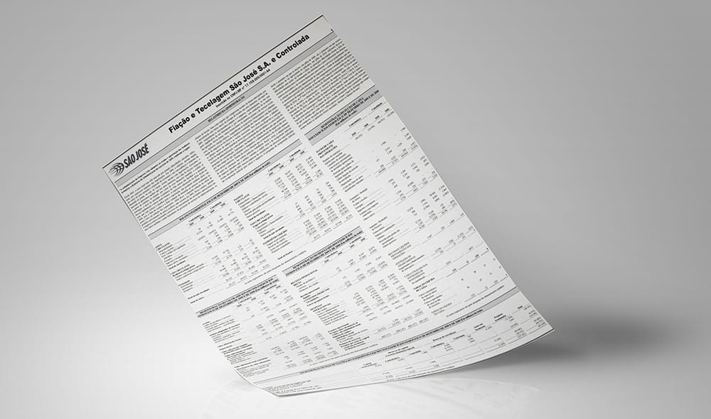 Balanço financeiro e demonstração contábil diagramados pela Técnica Comunicação e Arte — peça 2
